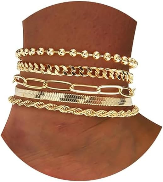 Extra Large Anklets for Women Large Ankle, 14K Real Gold Dainty Anklets for Women Waterproof, 10"... | Amazon (US)
