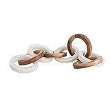 Creative Co-Op Acacia Wood and Marble 8 Links Decorative Chain, 4" L x 4" W x 24" H, Multicolor | Amazon (US)