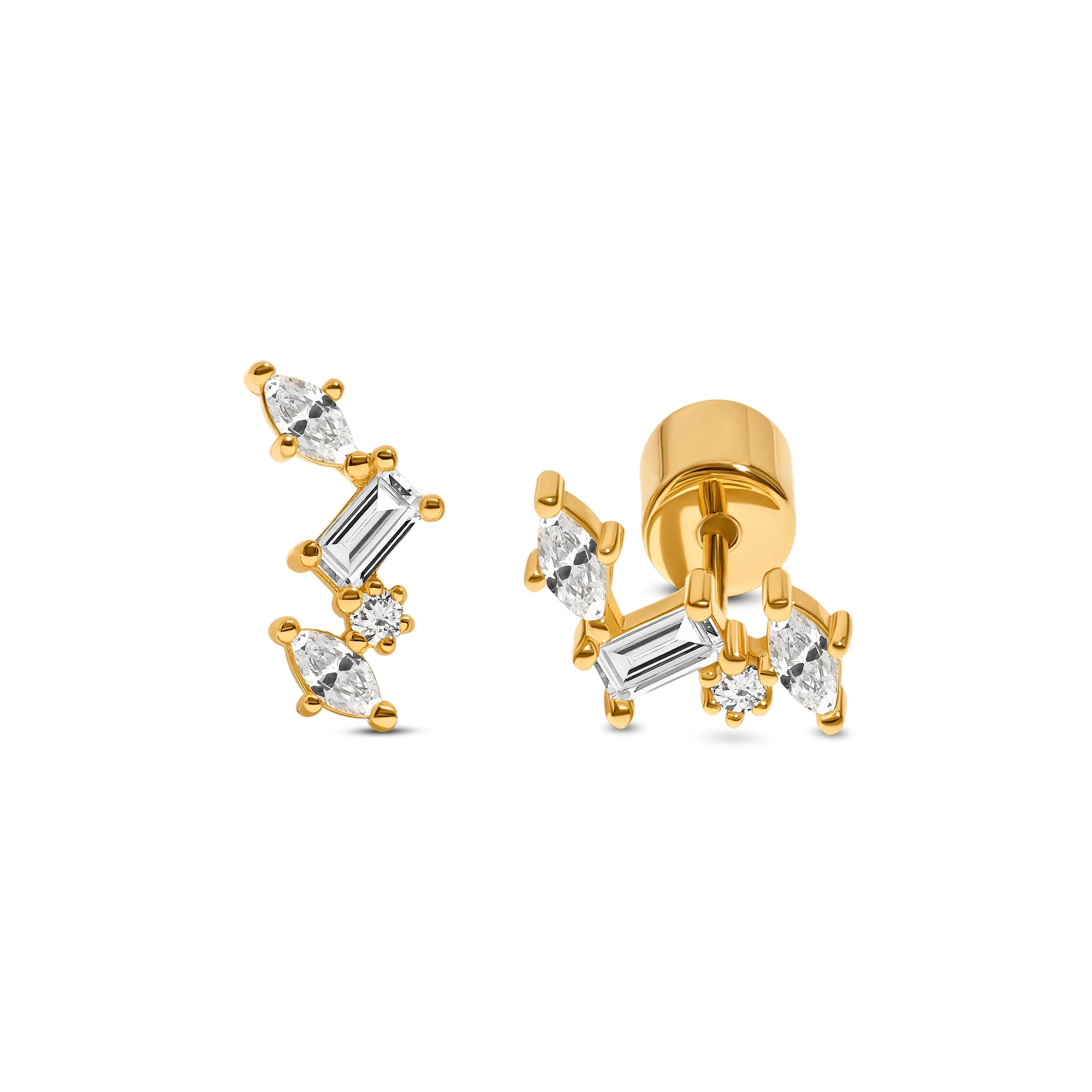 Pavé Climber Earrings (Gold) | Abbott Lyon