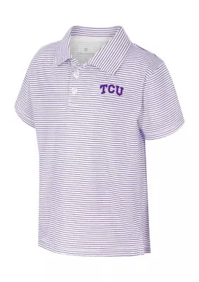 Colosseum Athletics Toddler Boys NCAA TCU Horned Frogs Feeder Stripe Short Sleeve Polo Shirt | Belk