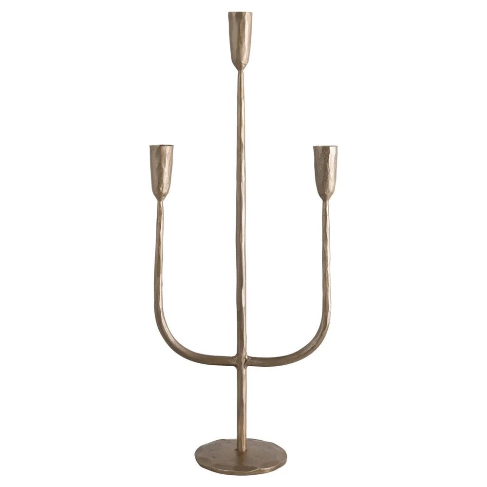Marcello French Country Antique Brass Iron Candelabra | Kathy Kuo Home