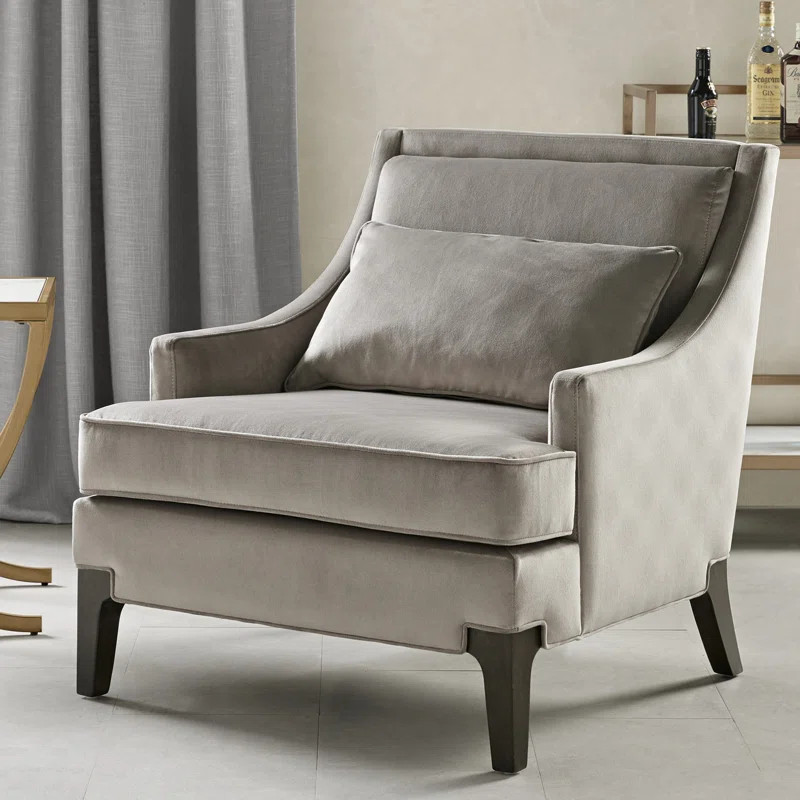 Anna Martha Stewart Anna Velvet Armchair with Lumbar Pillow | Wayfair North America