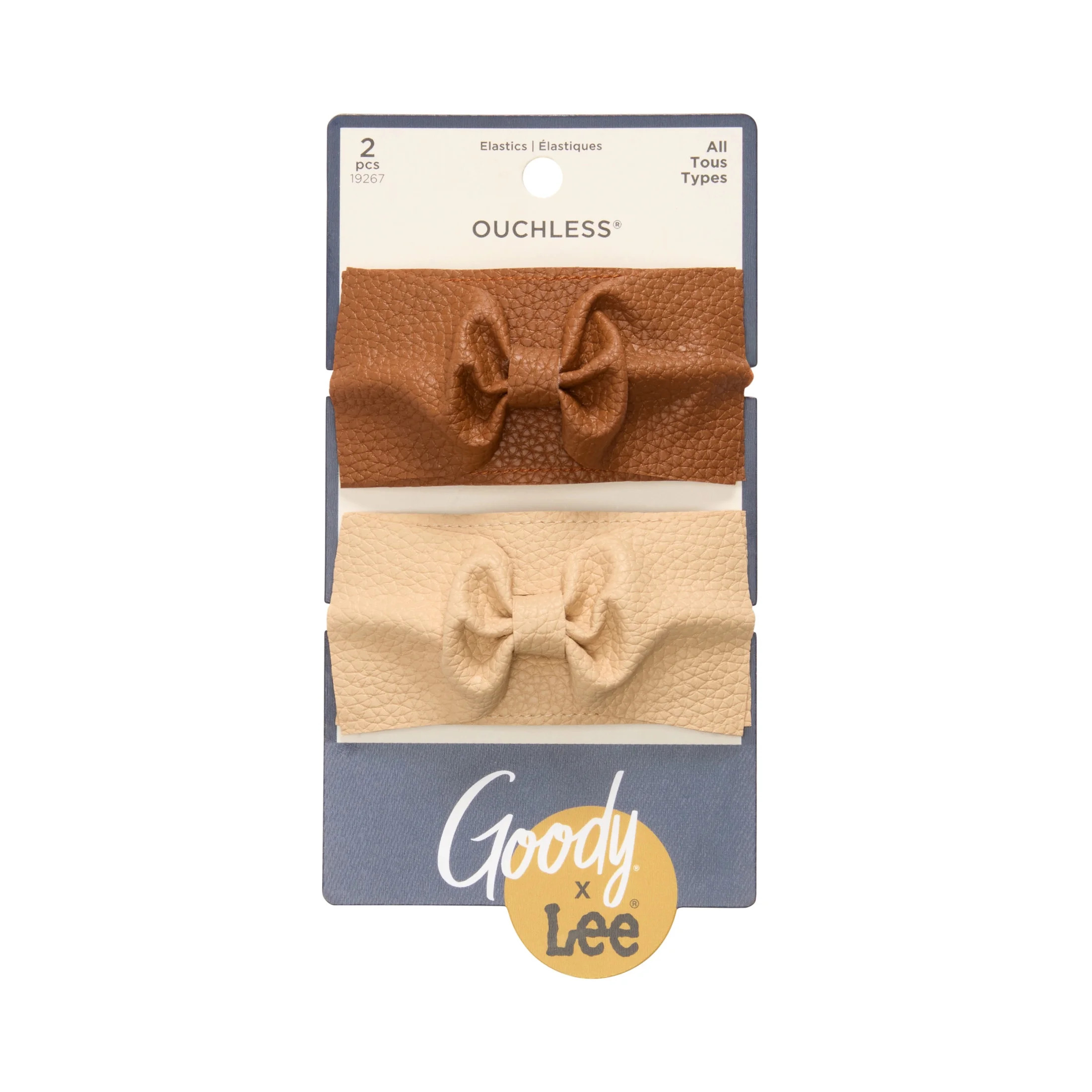 Goody x Lee Faux Leather Ponytail Cuffs, Ouchless Elastic, Gentle Hold, All Hair Types, 2 Count | Walmart (US)