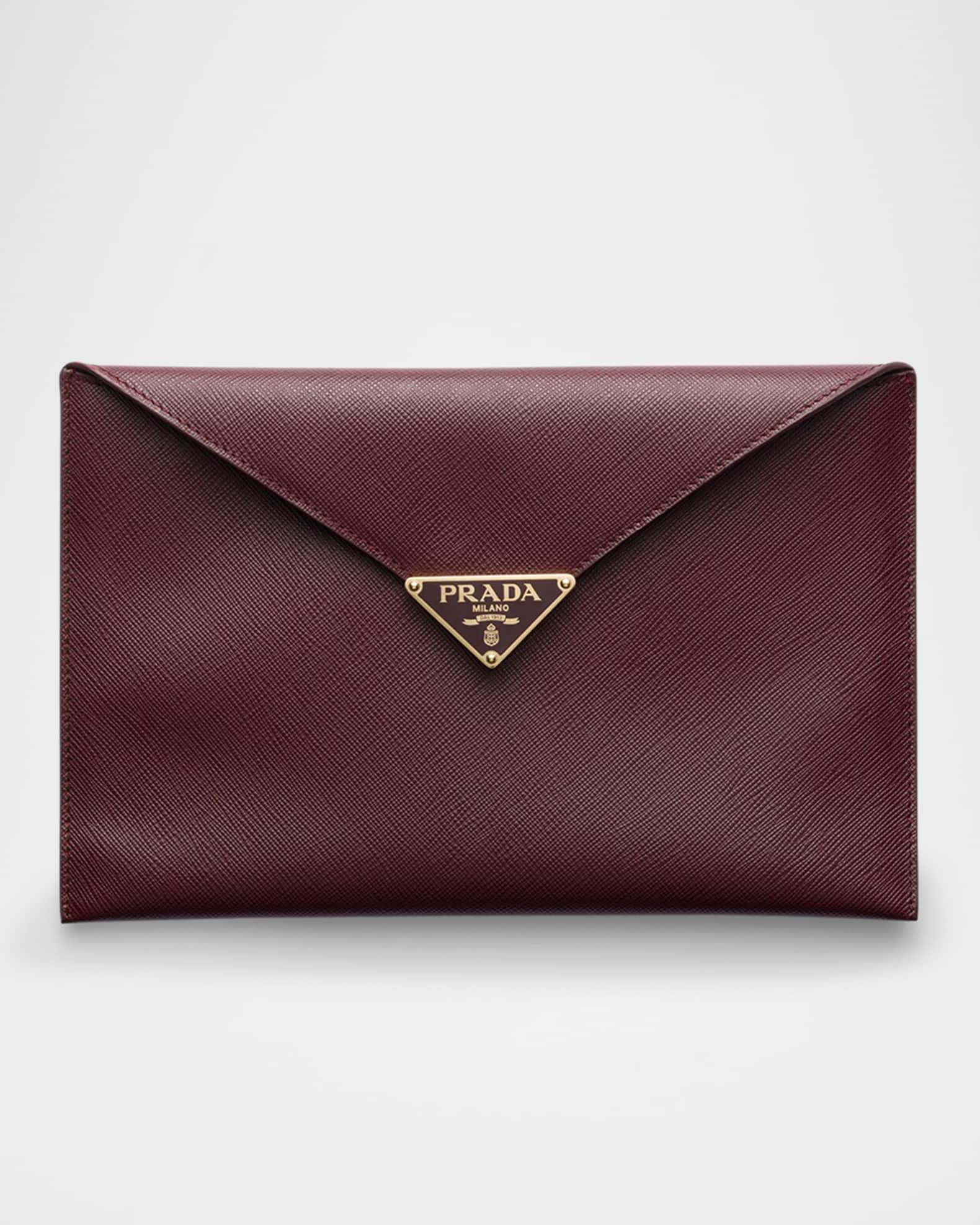 Prada Saffiano Leather Envelope Clutch | Neiman Marcus