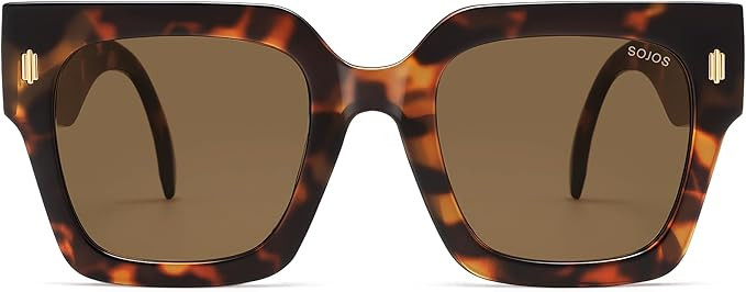 SOJOS Retro Oversized Big Square Sunglasses Womens SJ2194 | Trendy Vintage Fashion Luxury Large T... | Amazon (US)