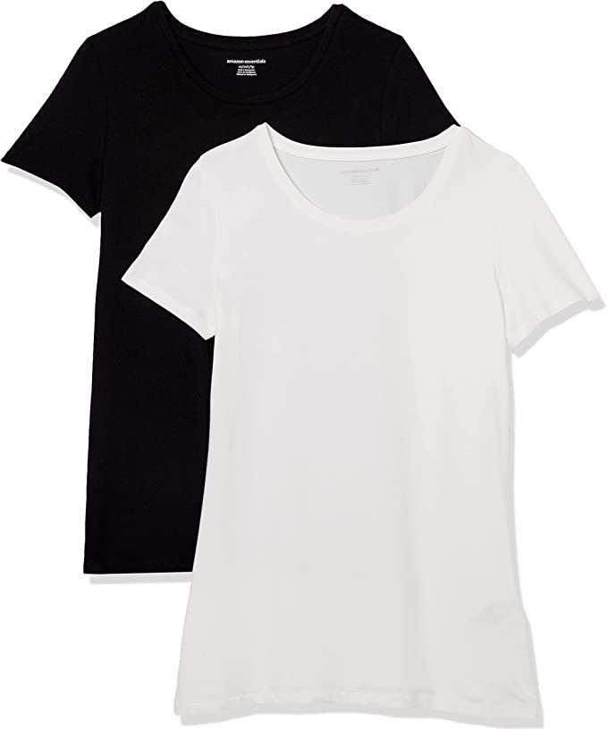 Amazon Essentials Women's Classic-Fit Short-Sleeve Crewneck T-Shirt, Pack of 2 | Amazon (US)