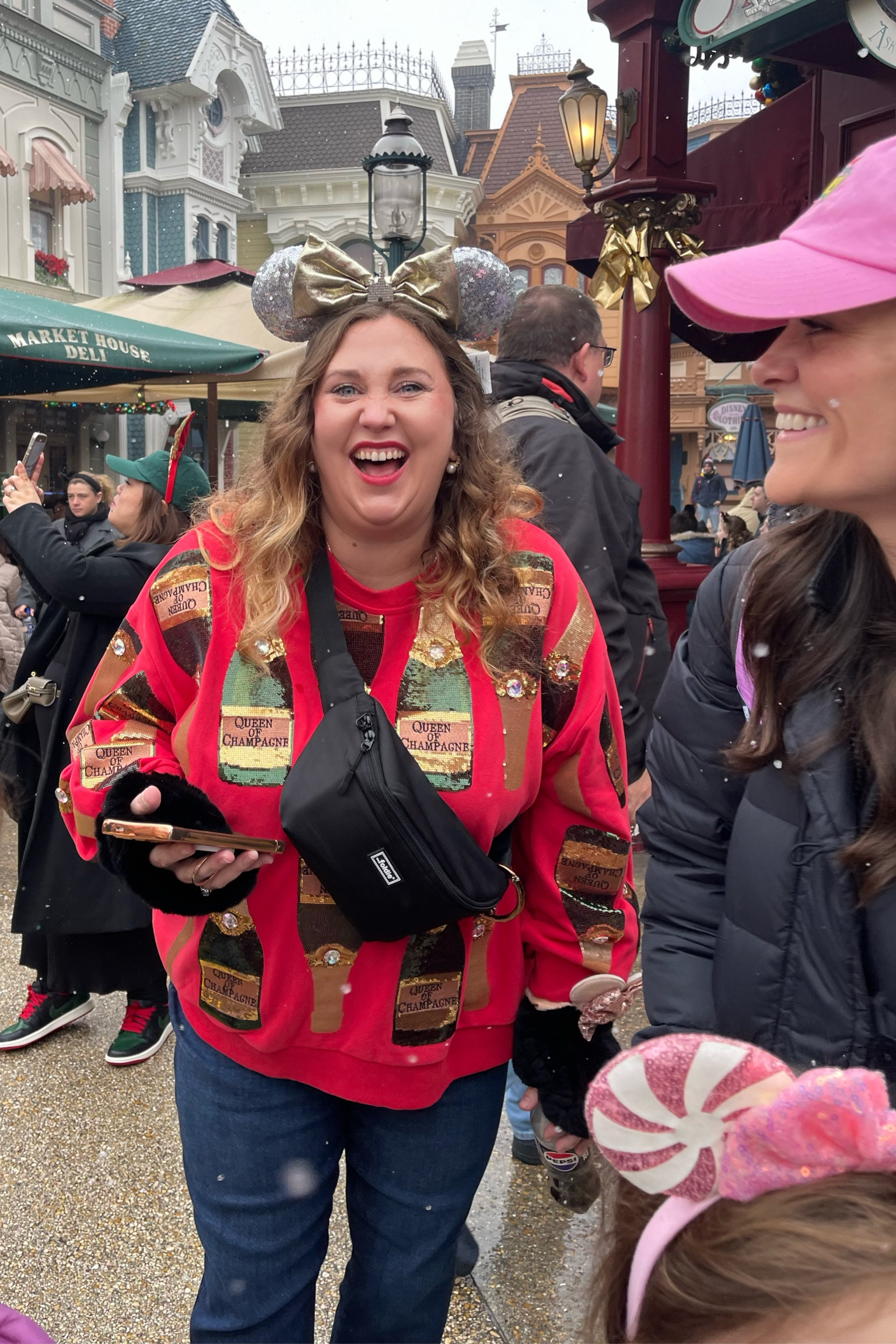 Disneyland Paris did not disappoint! I wore my Queen of sparkles champagne bottles for Christmas Day at Disneyland Paris ! #livinglargeinlilly 
Size XL in sweatshirt 

#LTKPlusSize #LTKHoliday #LTKParties