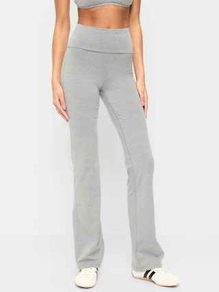 High-Waisted PowerChill Fold-Over Bootcut Leggings | Old Navy (US)