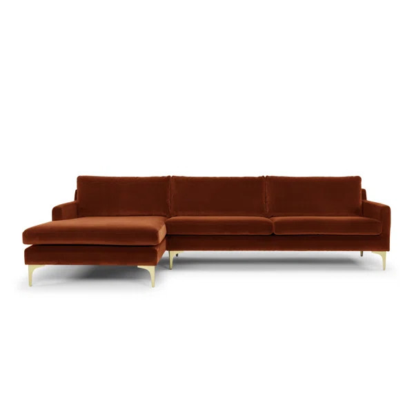 Jasper 119" Wide Velvet Sofa & Chaise | Wayfair North America