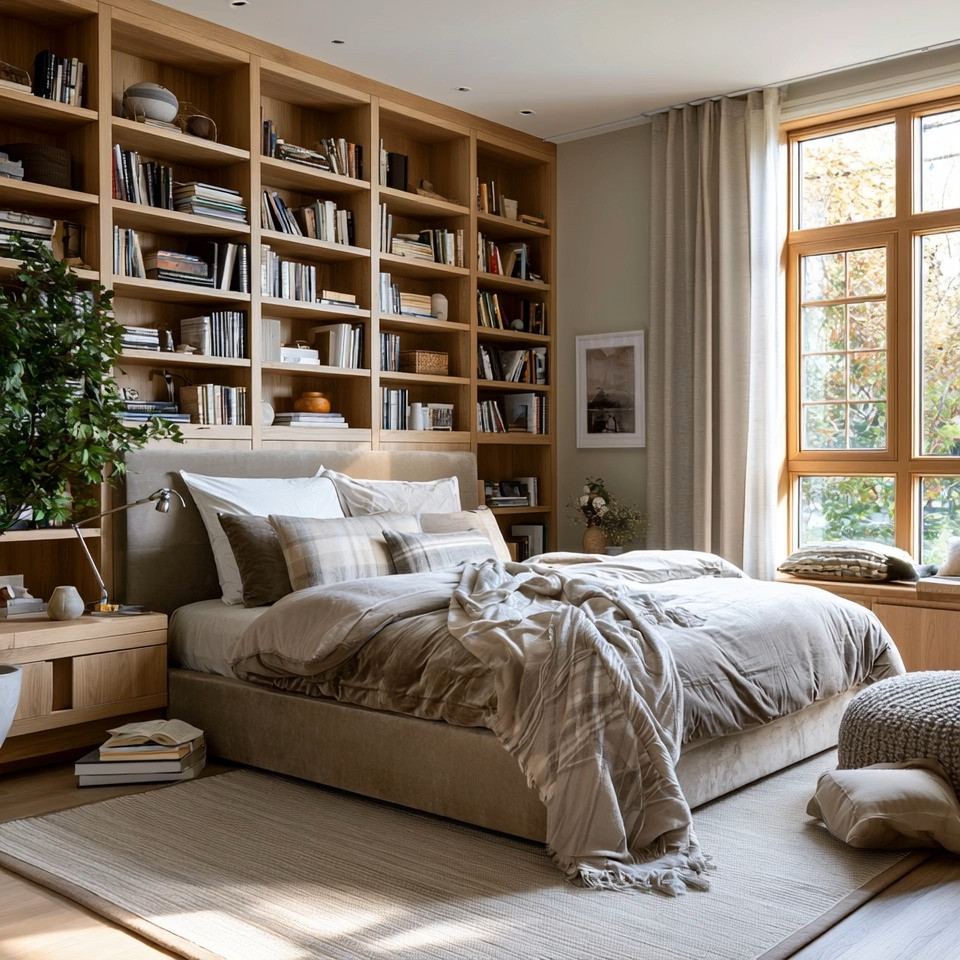 Teenage years are all about growth. More interests. More projects. More books. More ideas.

Yet one of the biggest mistakes we make when designing teen bedrooms is giving them less space to grow, not more.

You don't need a custom wall-to-wall built-in like this to create the same feeling. Start where your space allows. A full wall, a half wall, or even a single section of ready-to-install bookshelves can completely transform a room.

Bookshelves aren't just storage. They're a visual reminder of curiosity, learning, and personal growth. They create a place for books, school projects, collectibles, favorite photos, and the interests that shape who your teenager is becoming.

What we love about this look is how the shelving becomes part of the architecture of the room. It adds warmth, character, and function all at once while making the space feel thoughtful and elevated.

A bedroom should do more than provide a place to sleep. It should support the next chapter of growth.

✨ Start with one bookshelf. Add more as their story grows.

#TeenRoomDesign #BookshelfDecor #BillyBookcase #BedroomInspiration #StudySpace #HomeDecor #ElegantAndDriven 

 #LTKHome