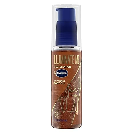 Vaseline Illuminate Me Shimmering Body Oil Created for Melanin Rich Skin, Illuminates Skin with F... | Amazon (US)