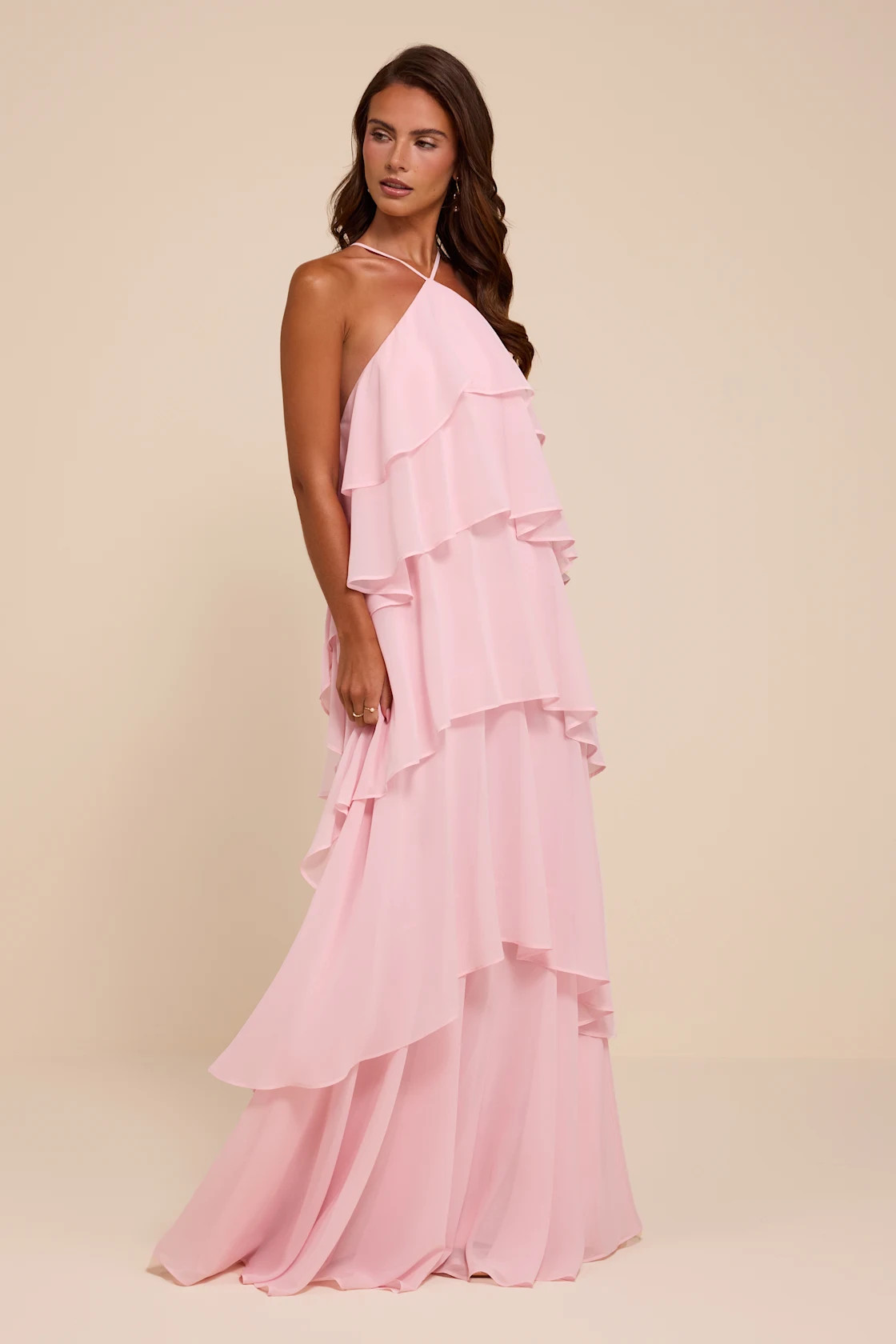 Aveley Light Pink Tiered Shift Maxi Dress | Lulus