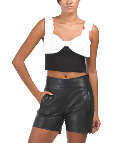 Mix Media Bow Top | TJ Maxx