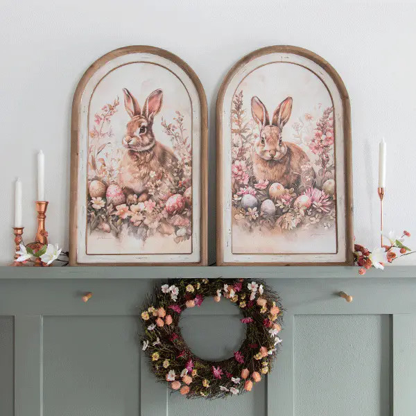 Double-Sided Vintage Bunny Arch Prints Set of 2 | Switch-a-Print Serie - Decor Steals | Decor Steals