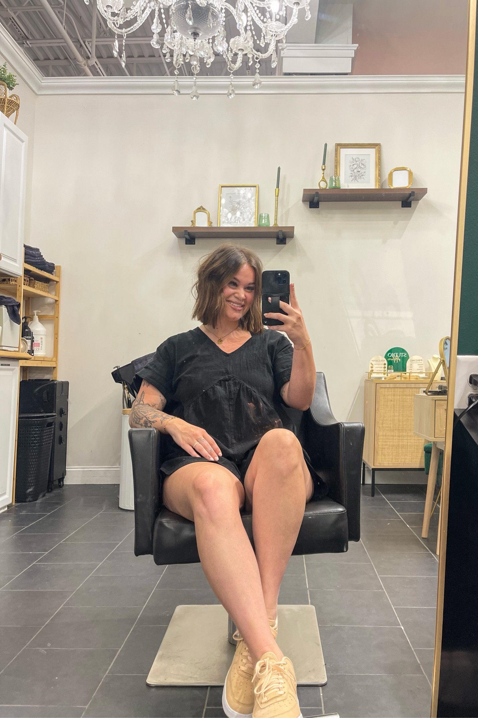My favorite romper! Paired with Peach Nike Air-force Ones!!