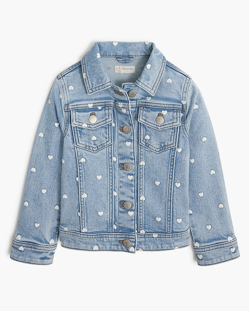Girls' heart denim jacket | J.Crew Factory