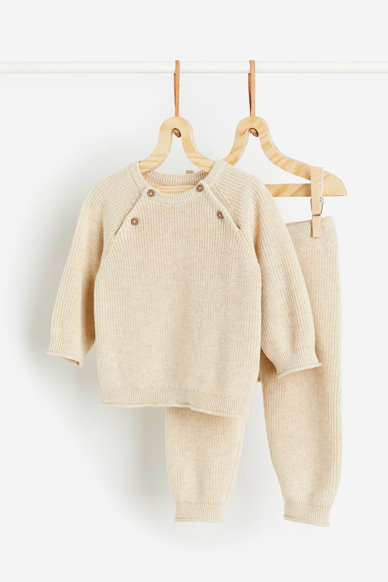 Knit Sweater and Pants - Light beige - Kids | H&M US | H&M (US + CA)