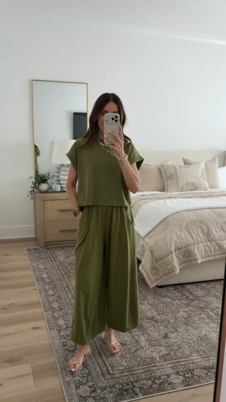 Trending! The green comfy set is so effortlessly chic. The relaxed fit and soft fabric make it perfect for lounging or running errands, and the matching top and wide-leg bottoms create an elevated, put-together look instantly.

green comfy set, casual chic, matching set, relaxed style, wide-leg pants, comfy outfit, everyday style, elevated basics, athleisure style, annabrstyle

#LTKSeasonal #LTKootd #LTKTravel