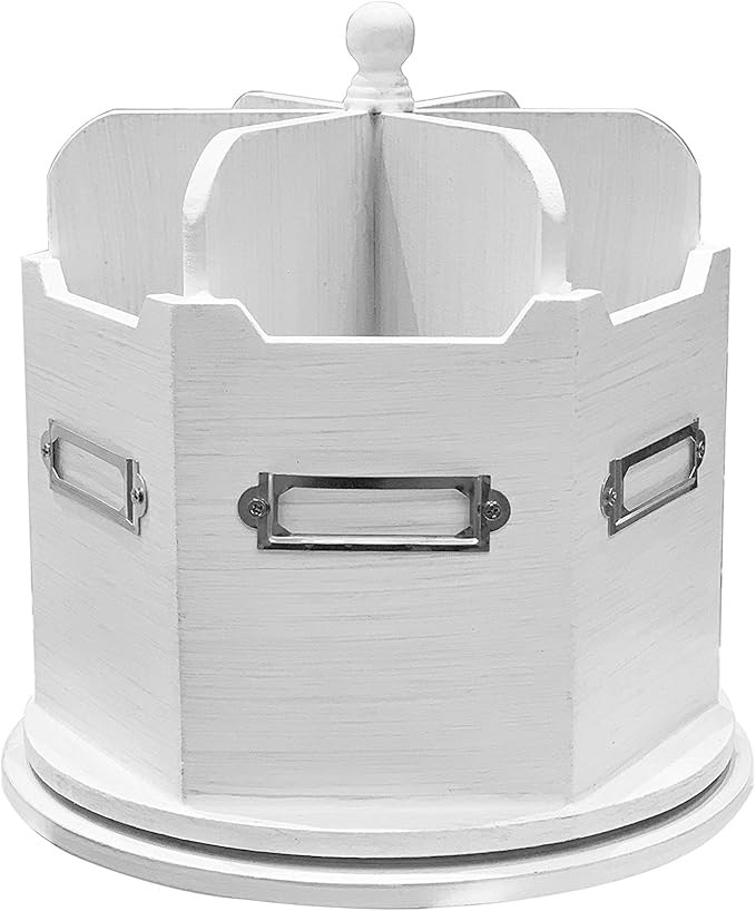 Spinning Desktop Stationary Organizer – Decorative Wooden Rotating Pen and Pencil Cup – Elega... | Amazon (US)