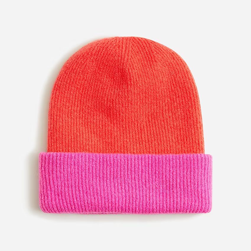 Colorblocked ribbed beanie in supersoft yarn | J.Crew US