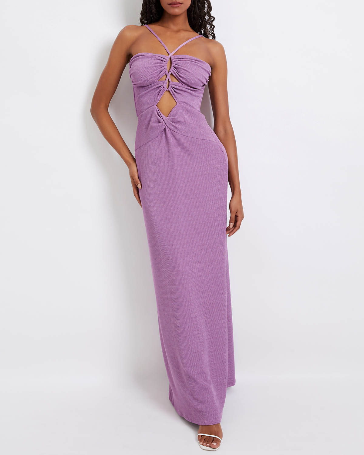 STRETCH KNIT LACE-UP MAXI DRESS (ONLINE EXCLUSIVE/FINAL SALE) | PatBO