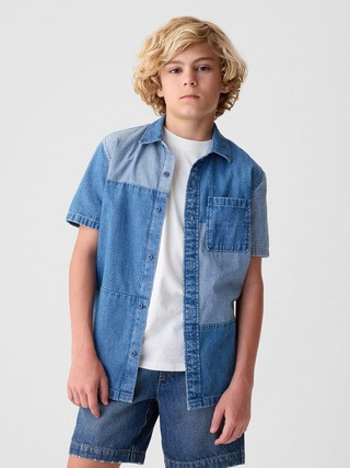Kids Patchwork Denim Shirt | Gap (US)