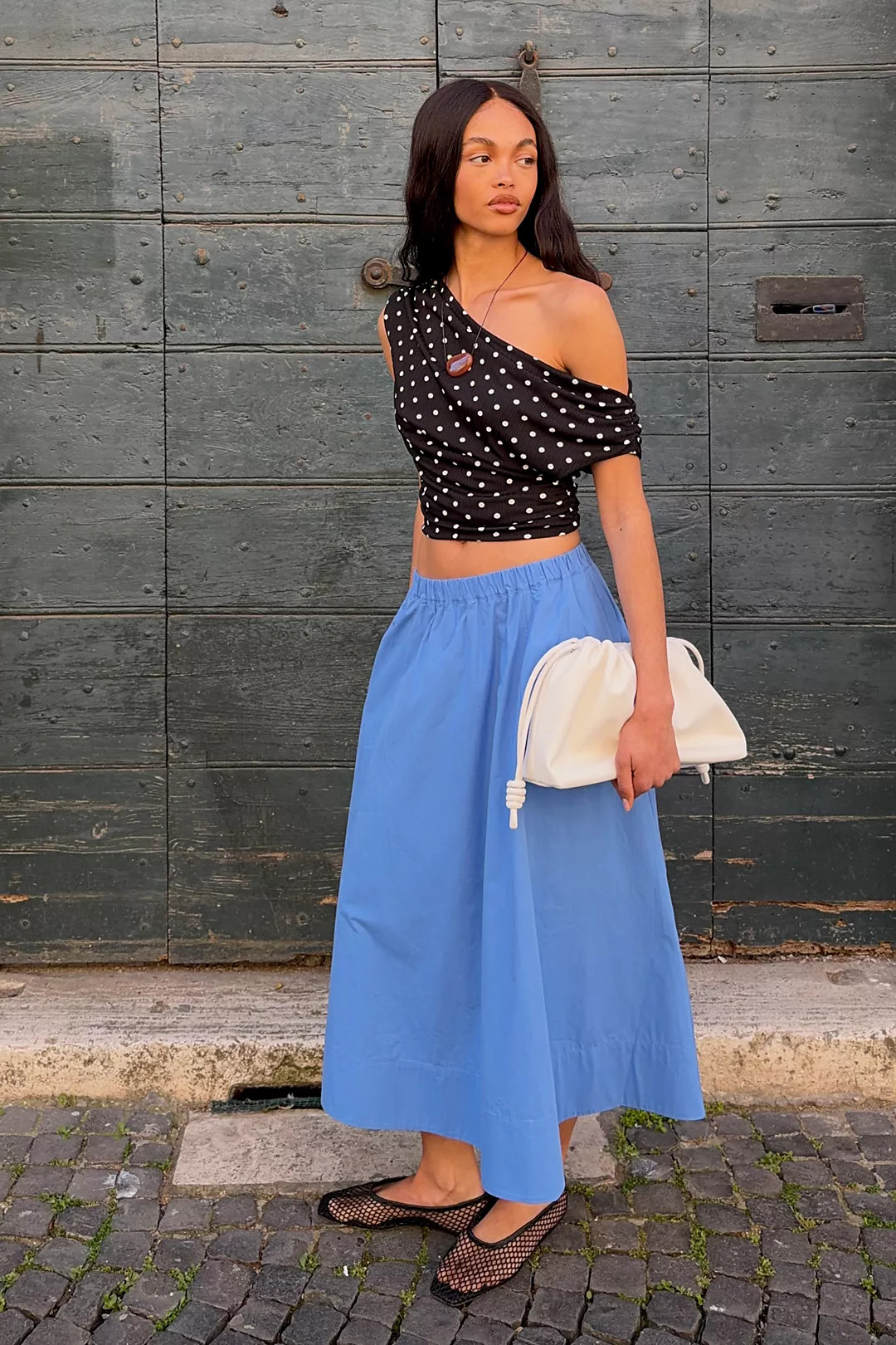 Maeve 100% Cotton Pull-On Midi Skirt | Anthropologie (US)