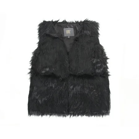 Luxe Faux faux Vest Women Black Acrylic Plush Fully Lined XS-XL Fashionable | Walmart (US)