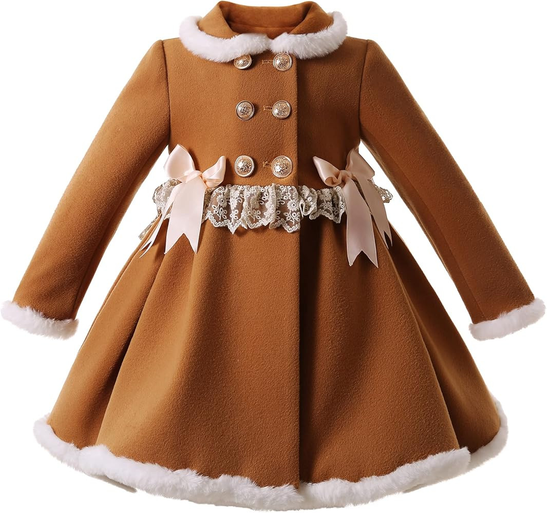 Pettigirl Girls Winter Fashion Khaki Trench Overcoat Jacket Teen Toddler Sweet Special Occasion O... | Amazon (US)