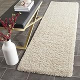 SAFAVIEH Laguna Shag Collection 2'3" x 8' Beige SGL303B Solid Non-Shedding Living Room Bedroom Dinin | Amazon (US)