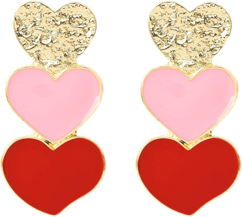 Valentines Day Earrings - Wife Valentines Day Gifts - Fashionable Statement Earrings for Women & ... | Amazon (US)