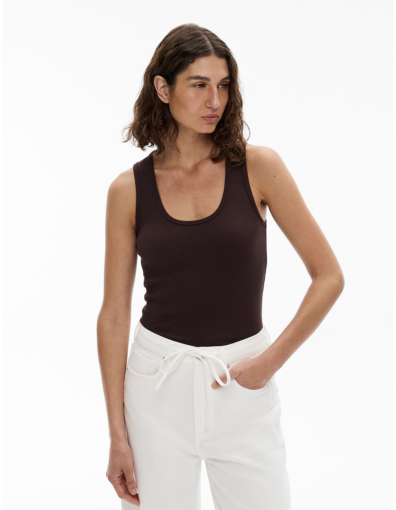 Scoop Rib Tank Top | David Jones (Australia & New Zealand)