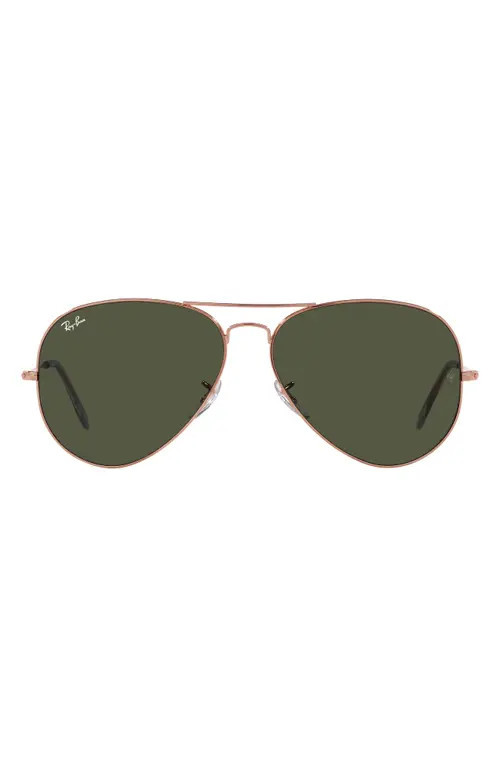 Ray-Ban 'Original Aviator' 58mm Sunglasses in Rose Gold at Nordstrom | Nordstrom