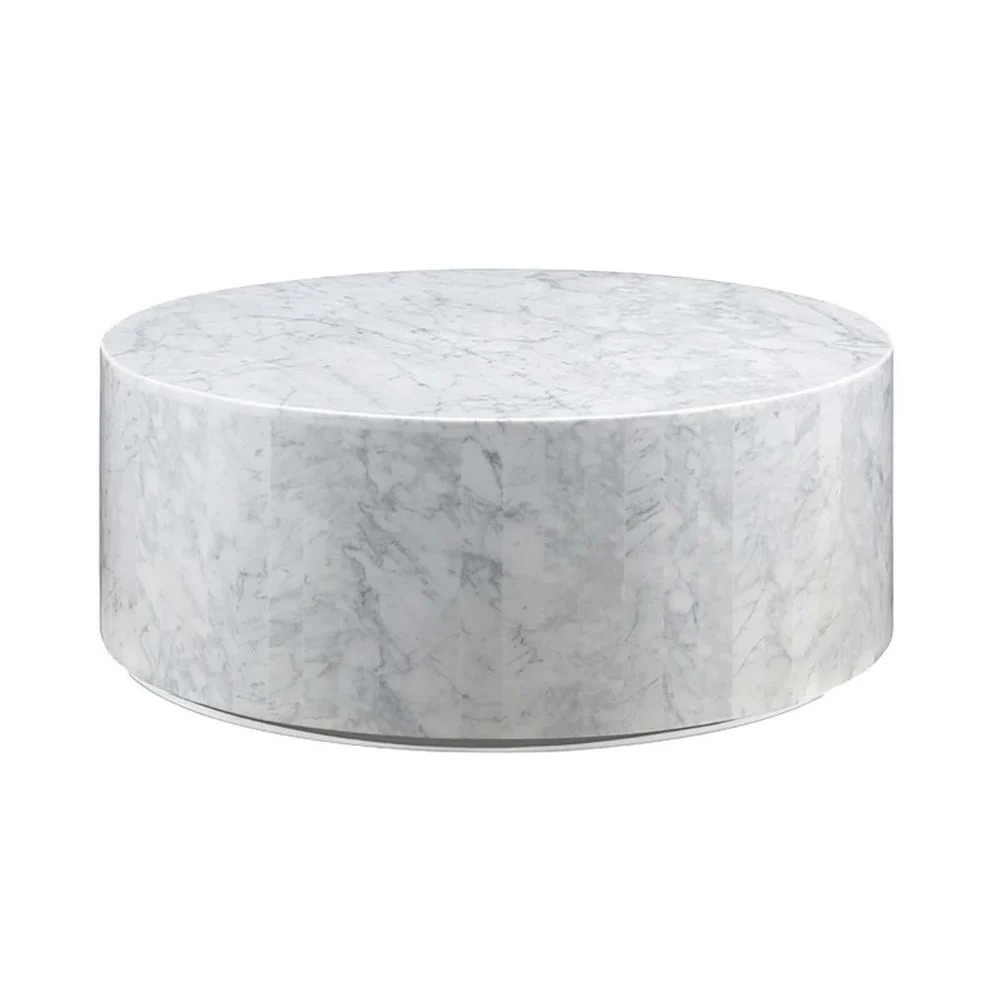 Carrara Marble Drum Coffee Table | France and Son