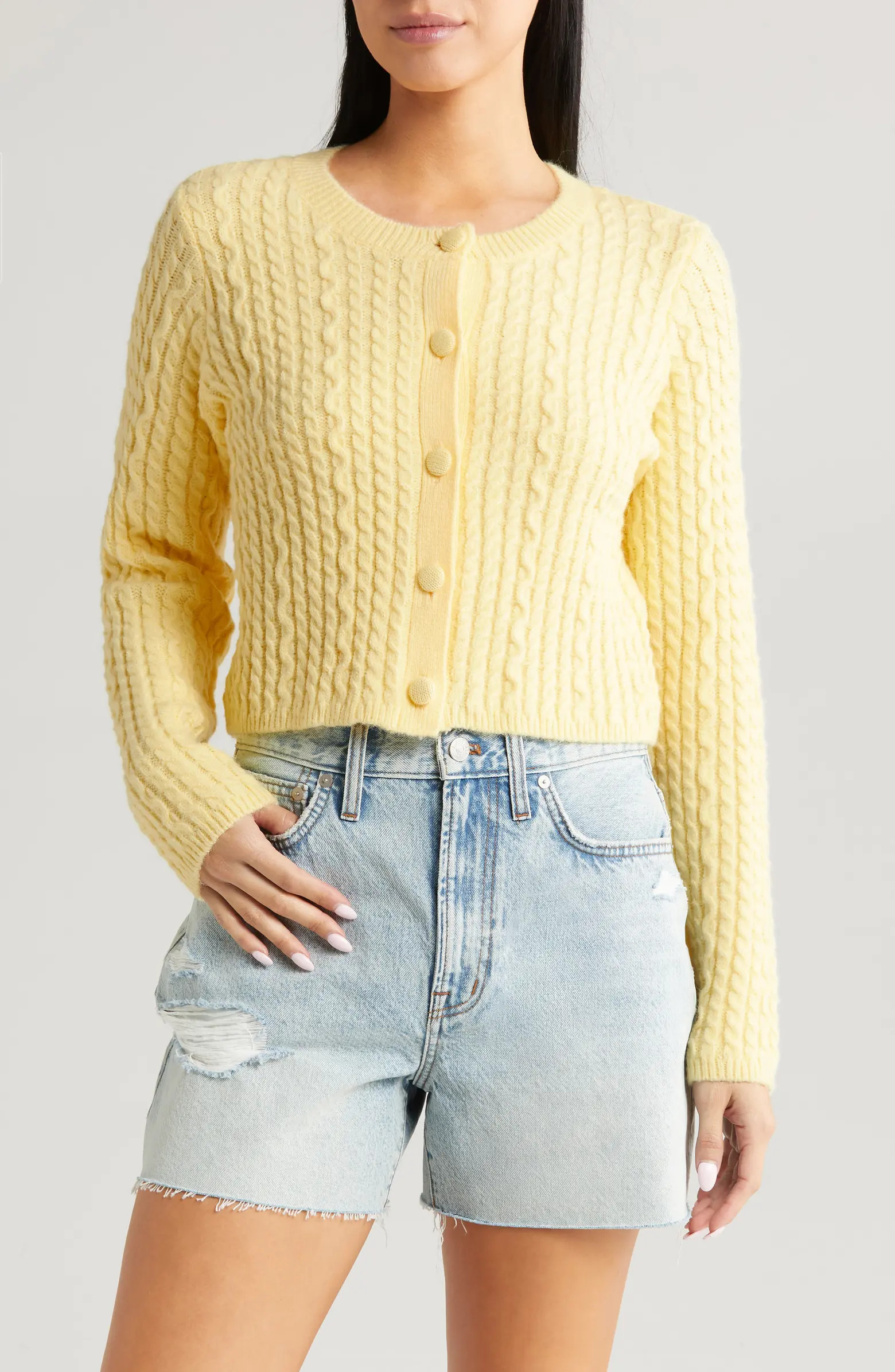 Crop Cable Cardigan | Nordstrom