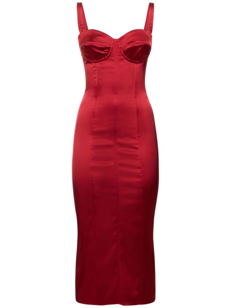 Satin bustier midi dress - Dolce&Gabbana - Women | Luisaviaroma | Luisaviaroma