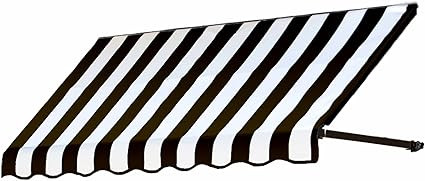 Awntech 3-Feet Dallas Retro Window/Entry Awning, 31 by 24-Inch, Black/White | Amazon (US)