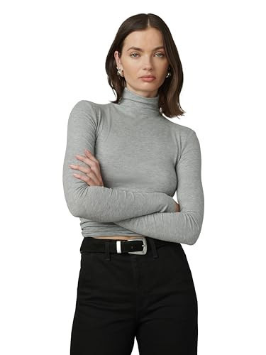 Joe's Jeans Women's The Tony Turtleneck Long Sleeve Top, Heather Grey, Medium | Amazon (US)