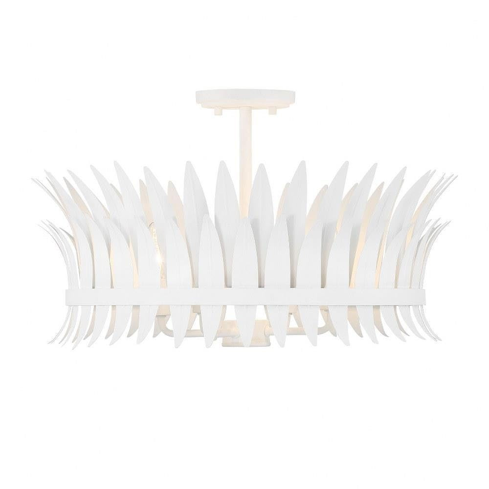 4 Light Semi-Flush Mount in Glam Style-13 inches Tall and 20 inches Wide-Bisque White Finish 159-... | Amazon (US)