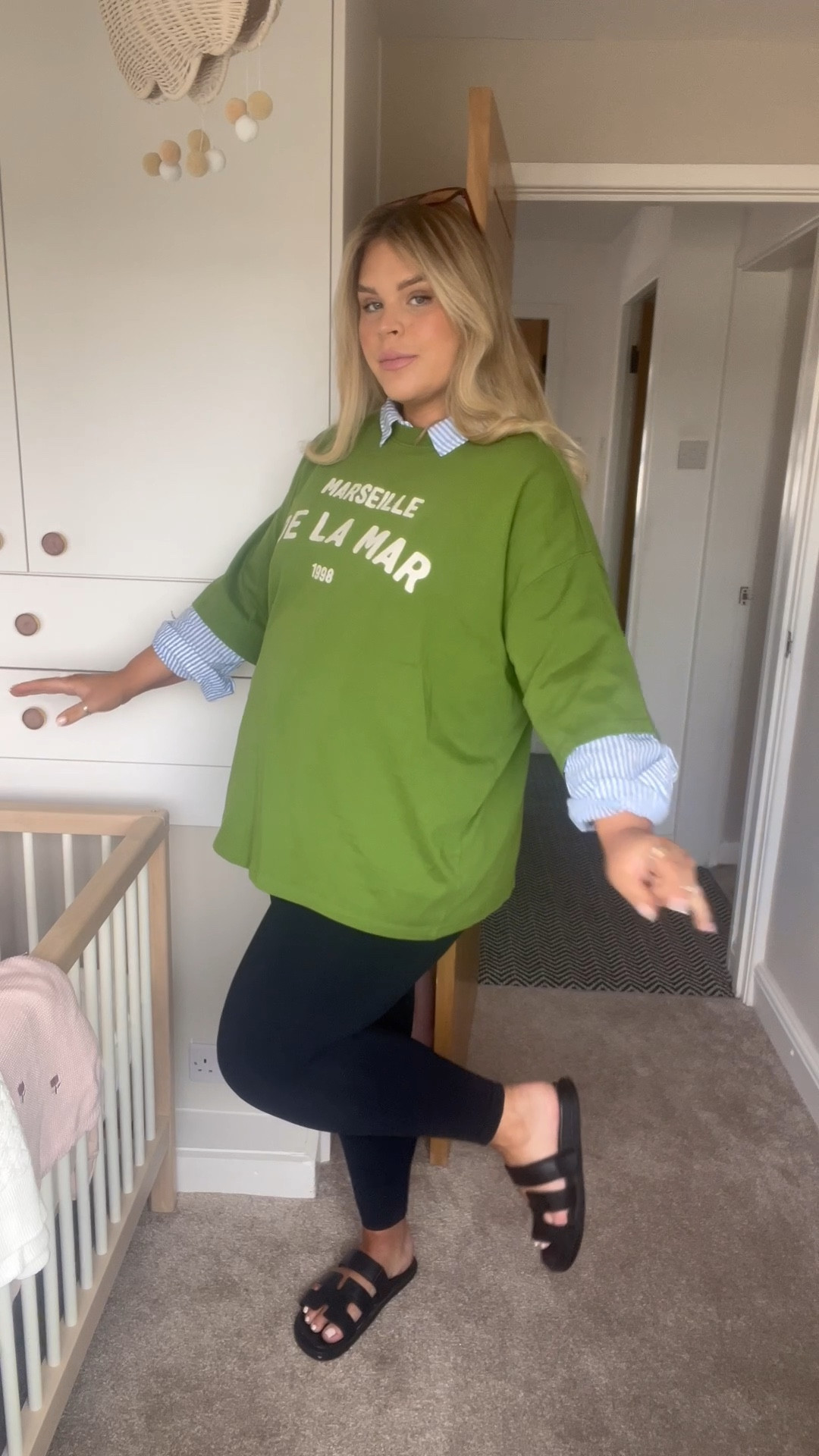 Pregnant outfit. Maternity outfit. Bump style. Casual style. Comfy outfit. Oversized tee. Leggings. Spring style. Mum style. Size 18. ASOS. 

#LTKmaternity #LTKuk #LTKspring