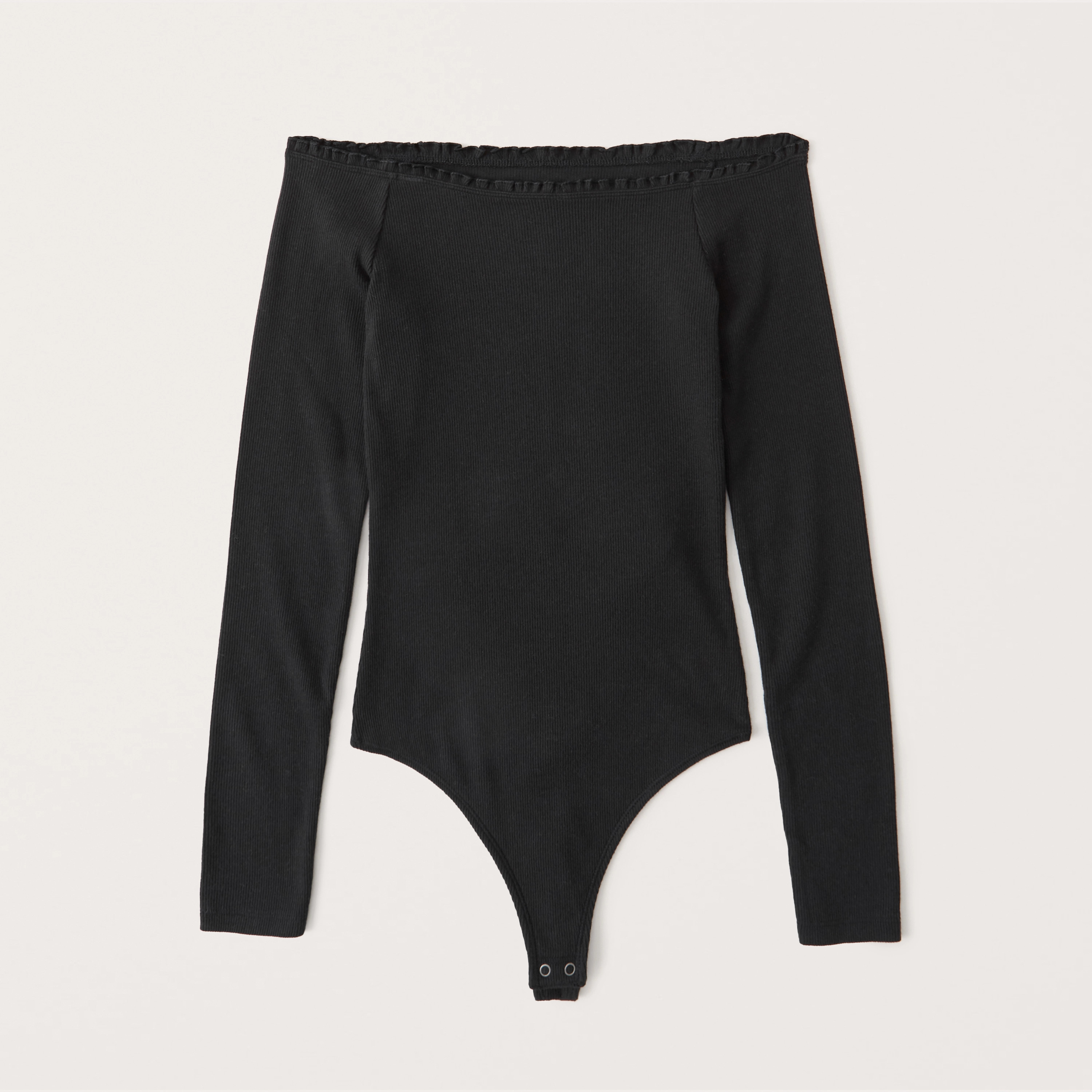 Off-The-Shoulder Ruffle-Trim Bodysuit | Abercrombie & Fitch (US)