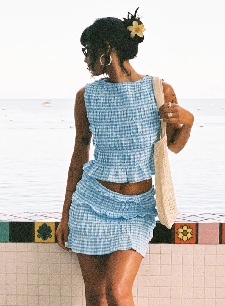 Miss You More Shirred Set Blue | Princess Polly US