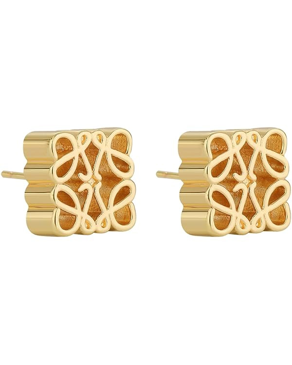 AWAVM Square Hollow Three-dimensional Earrings - Geometric Retro French Carving Design, OT Buckle... | Amazon (UK)