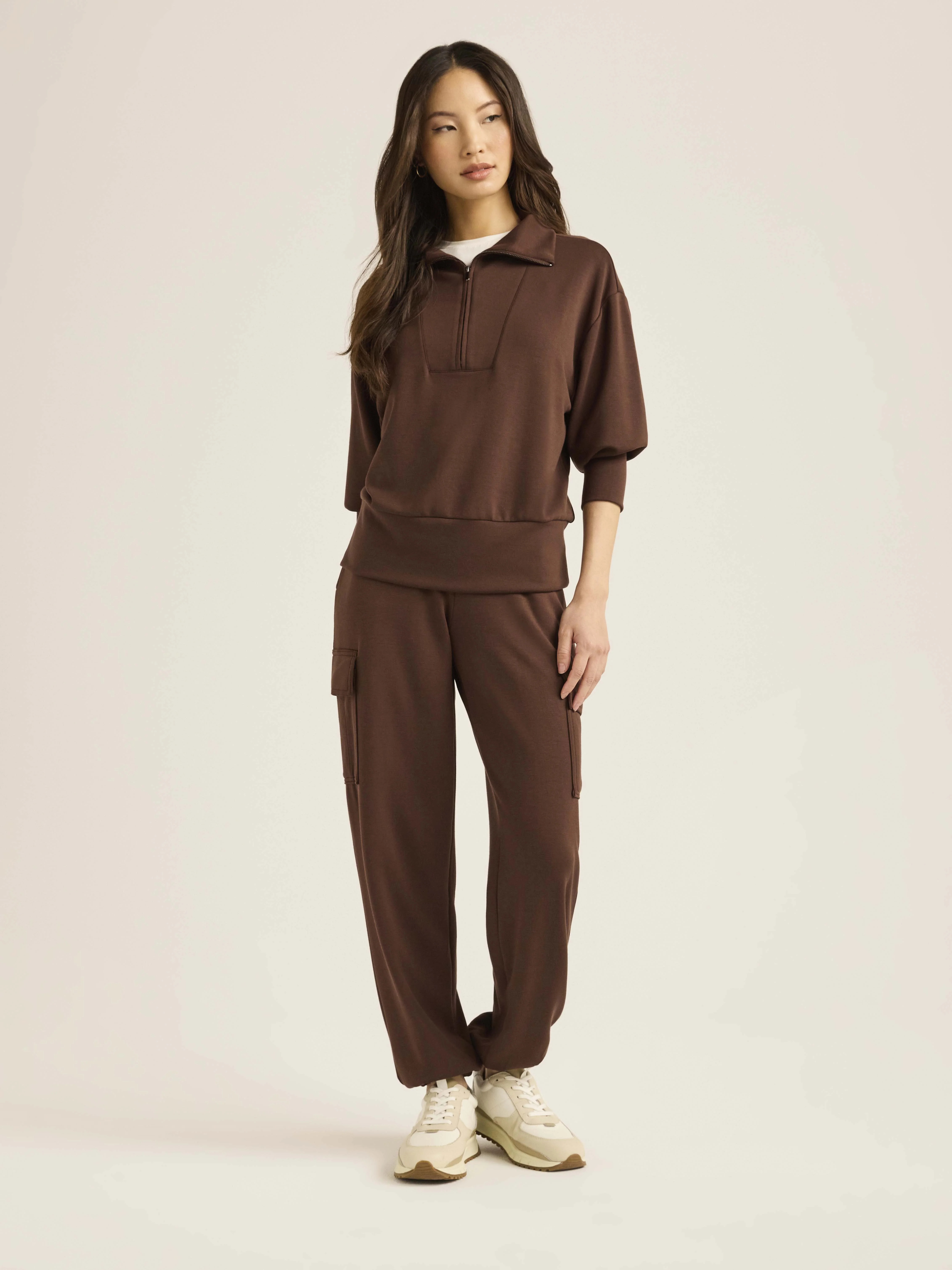 Scoop Women’s & Women's Plus Ultimate ScubaKnit Half Zip Sweatshirt, Sizes XS-4X | Walmart (US)