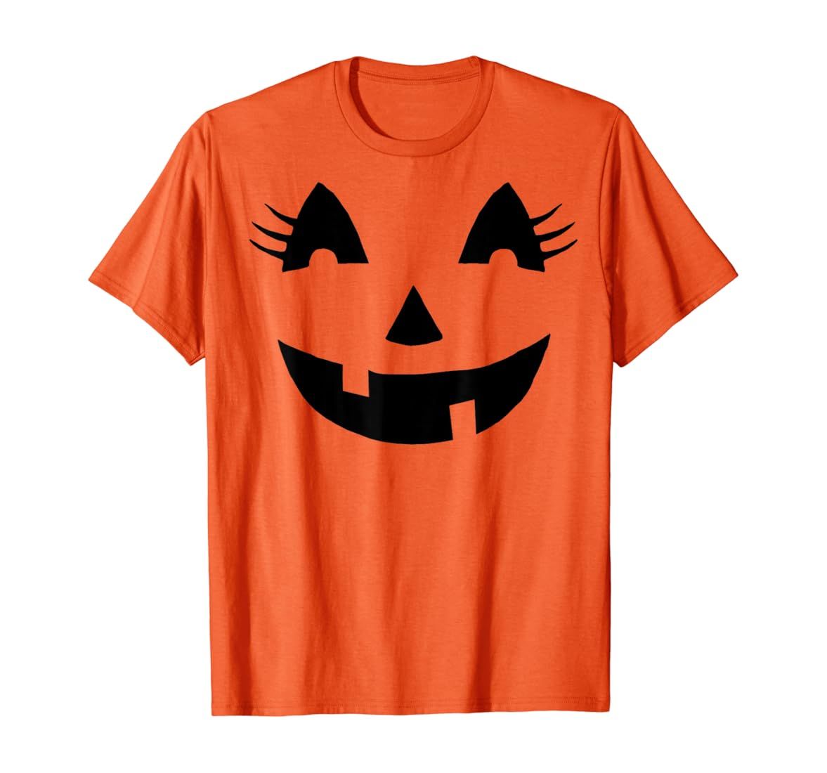 Jack O Lantern Face Pumpkin Eyelashes Hallowen Costume Funny T-Shirt | Amazon (US)