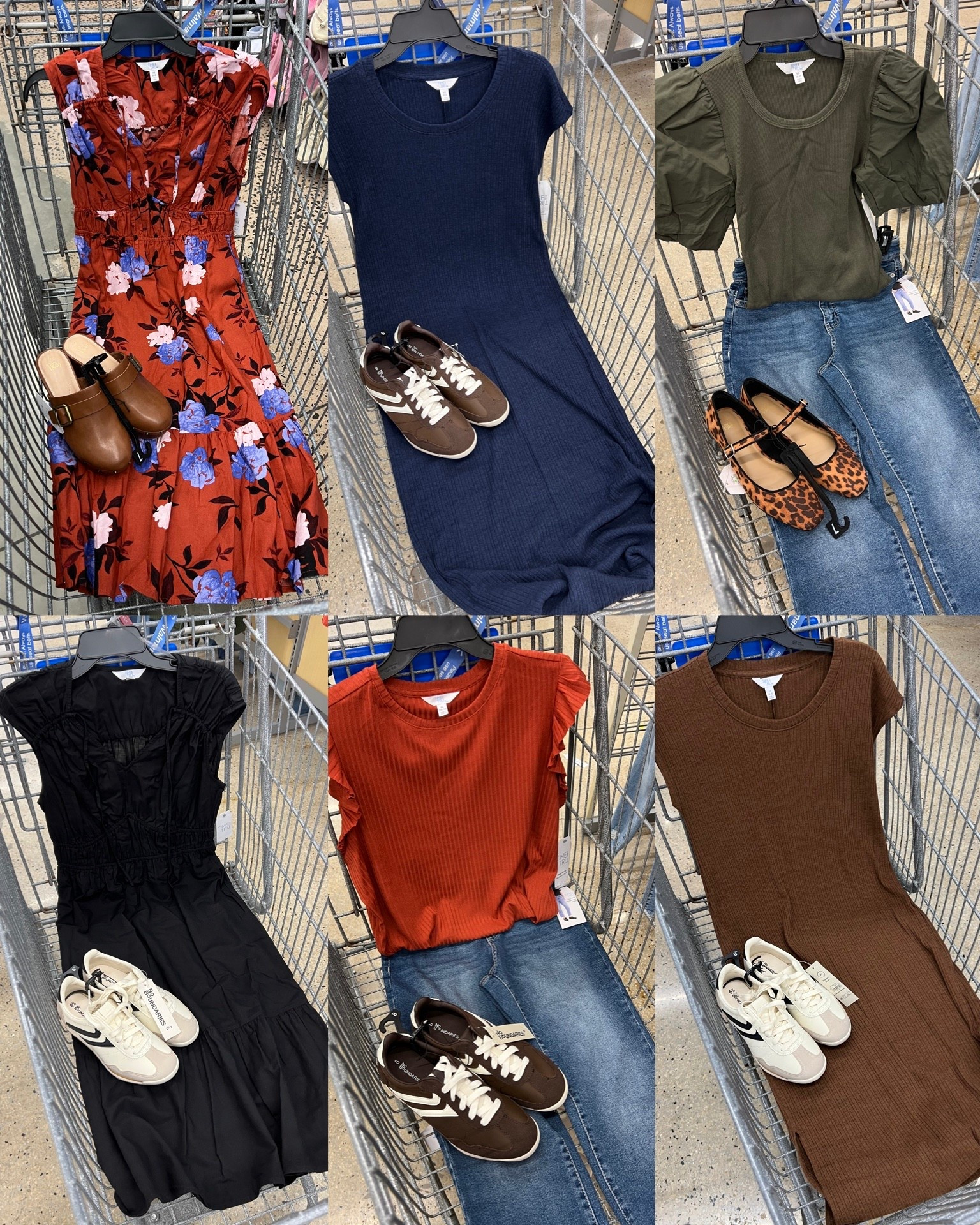 Walmart teacher outfits // There are four new midi dress options, available in several colors, new straight crop jeans, puff sleeve tees that are soft and stretchy and these ruffle sleeve ribbed tops. #walmartfashion 

#LTKFindsUnder50 #LTKStyleTip #LTKFindsUnder100