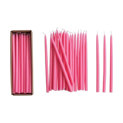 Storied Home 24-Piece Unscented Thin Taper Candles in Box, Pink | Target