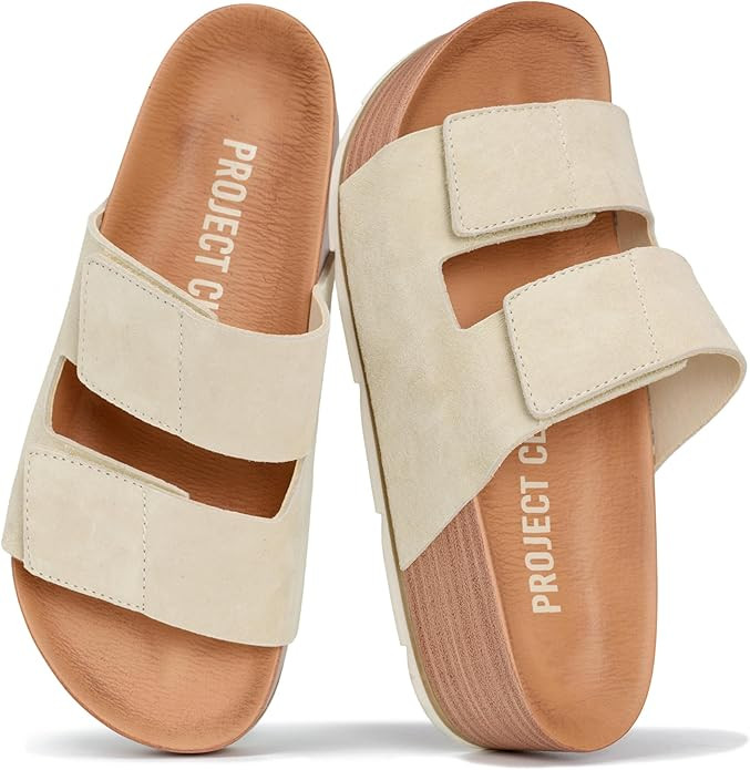 Project Cloud 100% Genuine Leather Platform Sandals Women Footwear-Beach Essentials Summer Wedges... | Amazon (US)