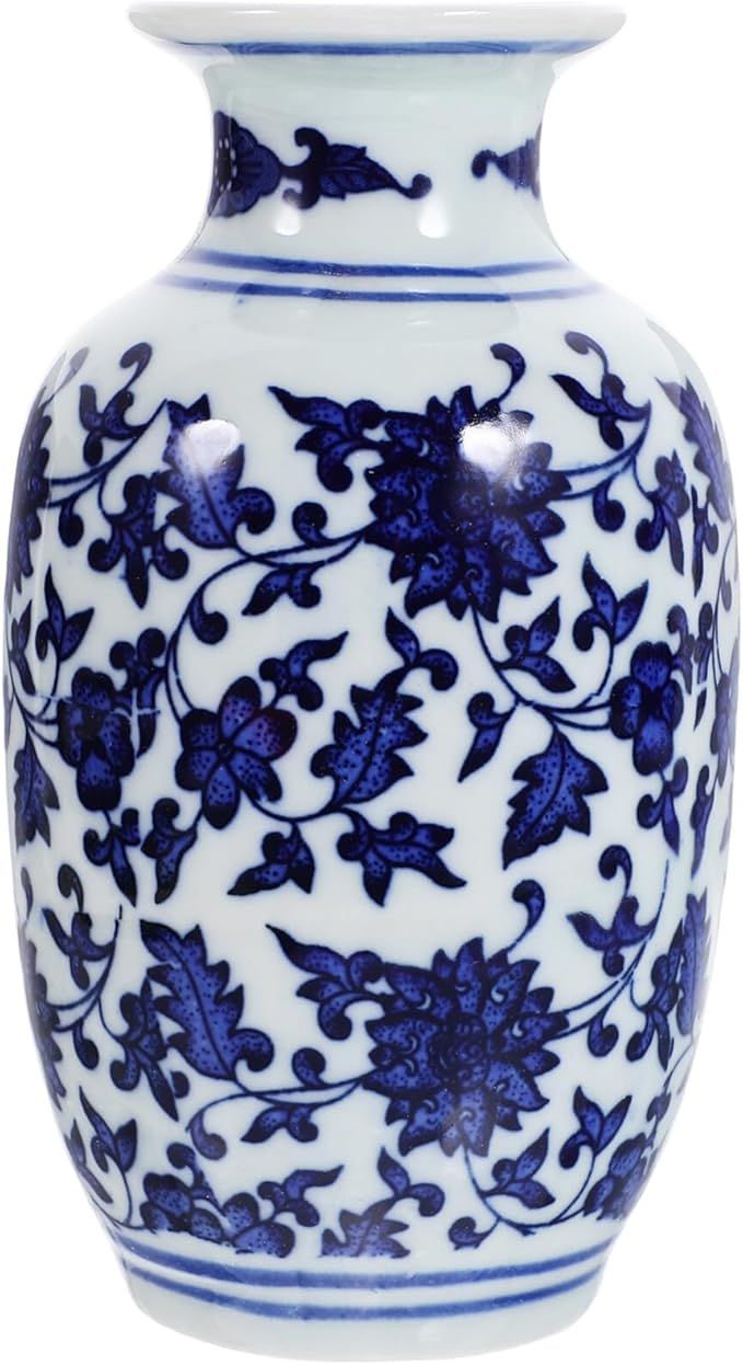 Cabilock Chinese Blue and White Vase,Oriental Bottle Vases Ginger Jar Vase Traditional Ceramic Fl... | Amazon (US)