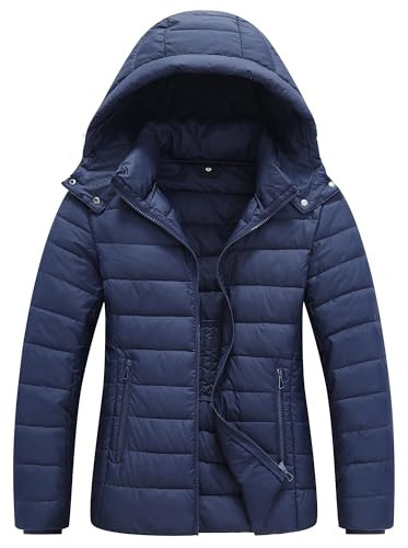 TDYPCI Women's Winter Coat Lightweight Waterproof Puffer Jacket - Quilted Short Down Coat for Women, Ultra Warm Winter Jacket with Hood | Amazon (US)